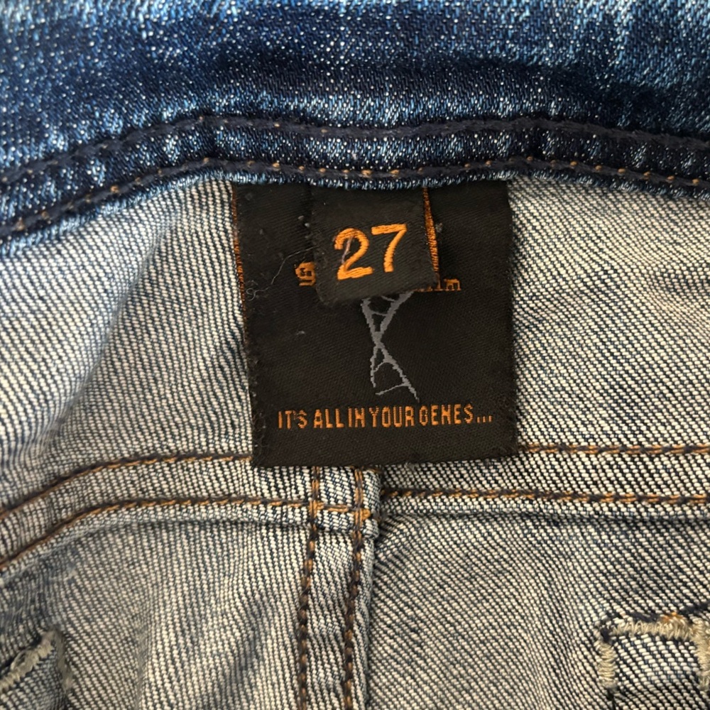 Genetic Denim Dark Blue Distressed Skinny Jeans - Picture 7 of 8